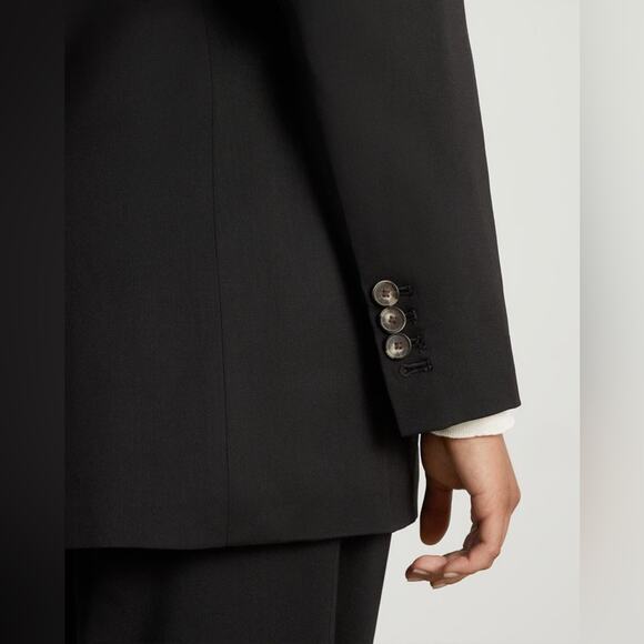 EVERLANE The '80s Italian Wool Blazer in Black Structured Oversized Size 2 NEW - Picture 6 of 10